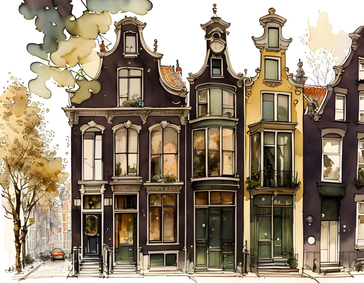 Amsterdam facade houses