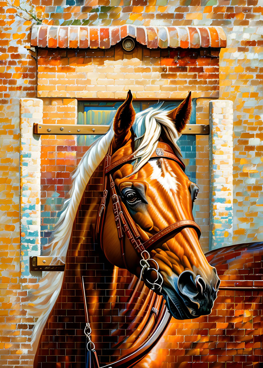 A horse in the stable wall art.