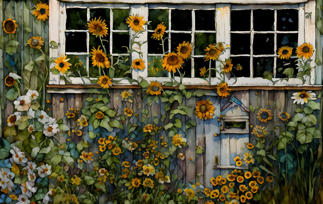 Backyard sunflowers