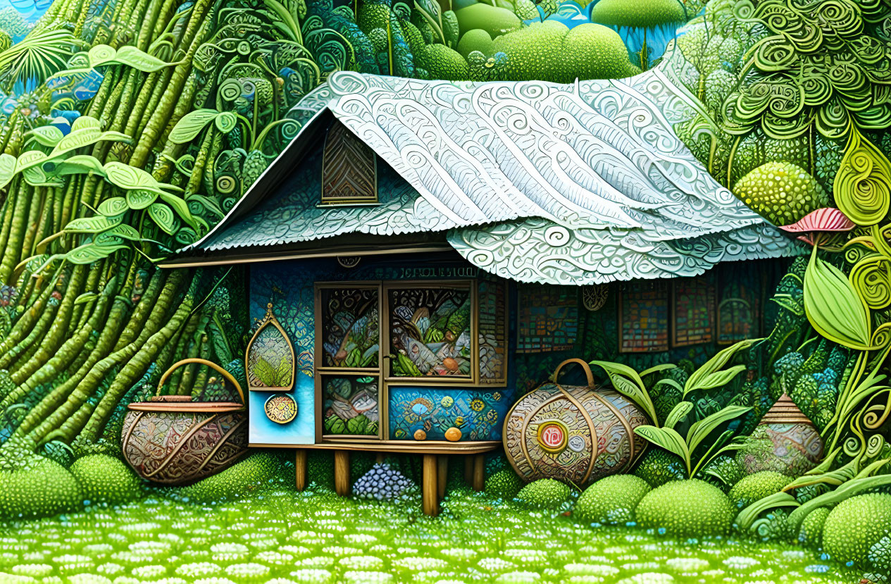 Beautiful Thai rice hut