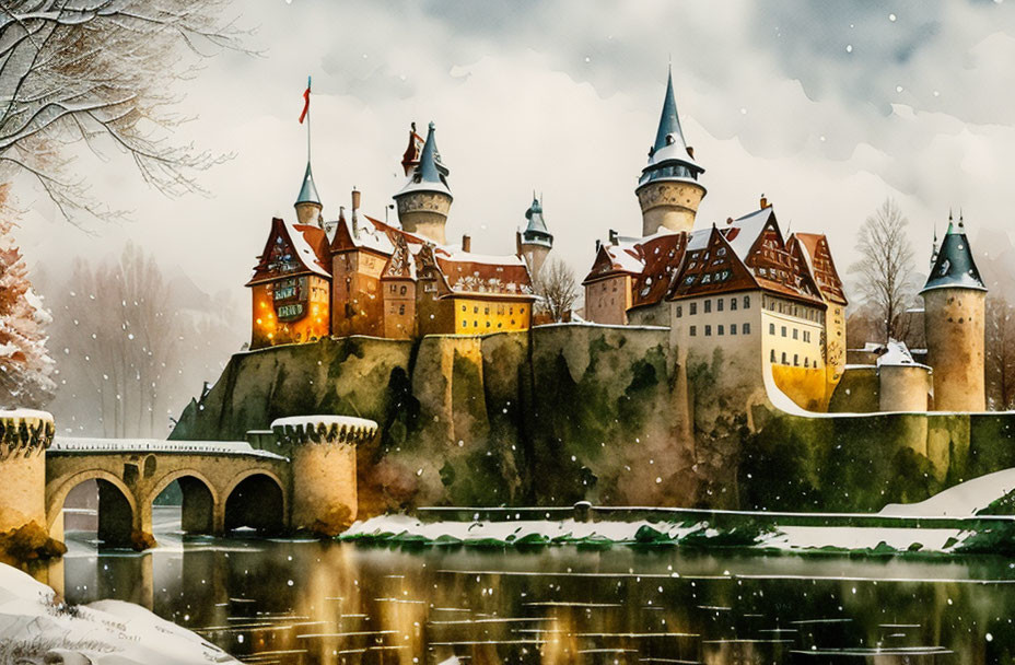 Castle in early wintertime