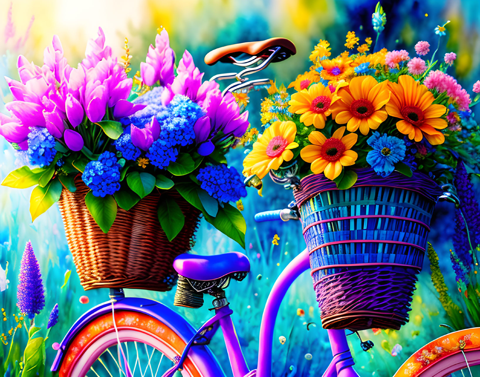 bike with flowerbaskets