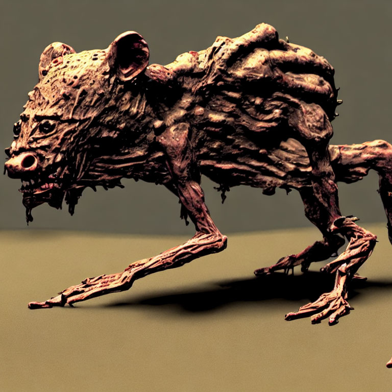 Monstrous Rat-Like Creature in Grim 3D Rendering