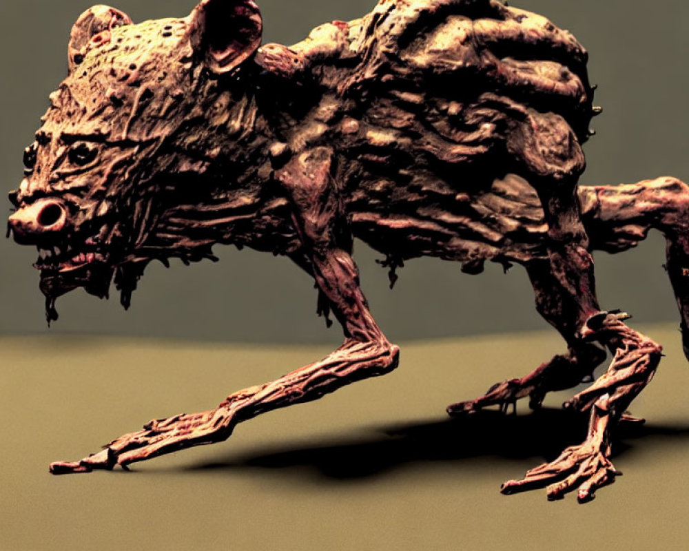 Monstrous Rat-Like Creature in Grim 3D Rendering