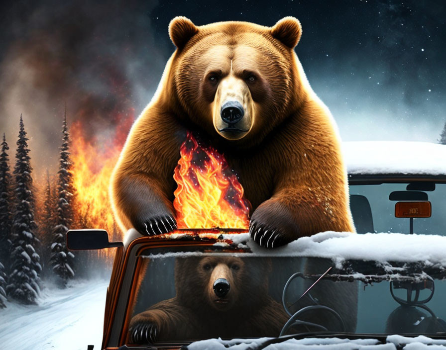 the bear burned down