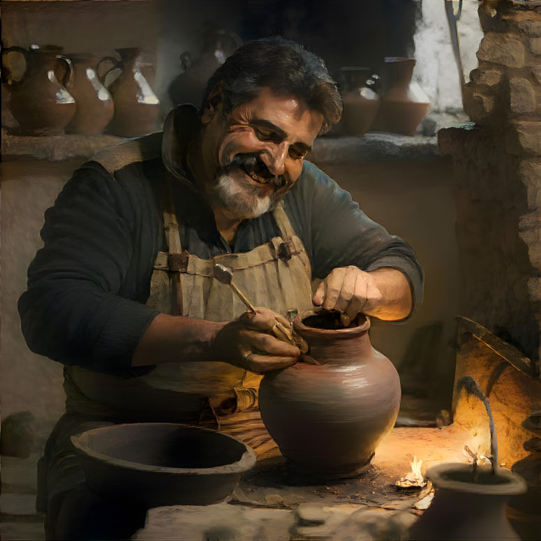 Greek traditional pottery maker