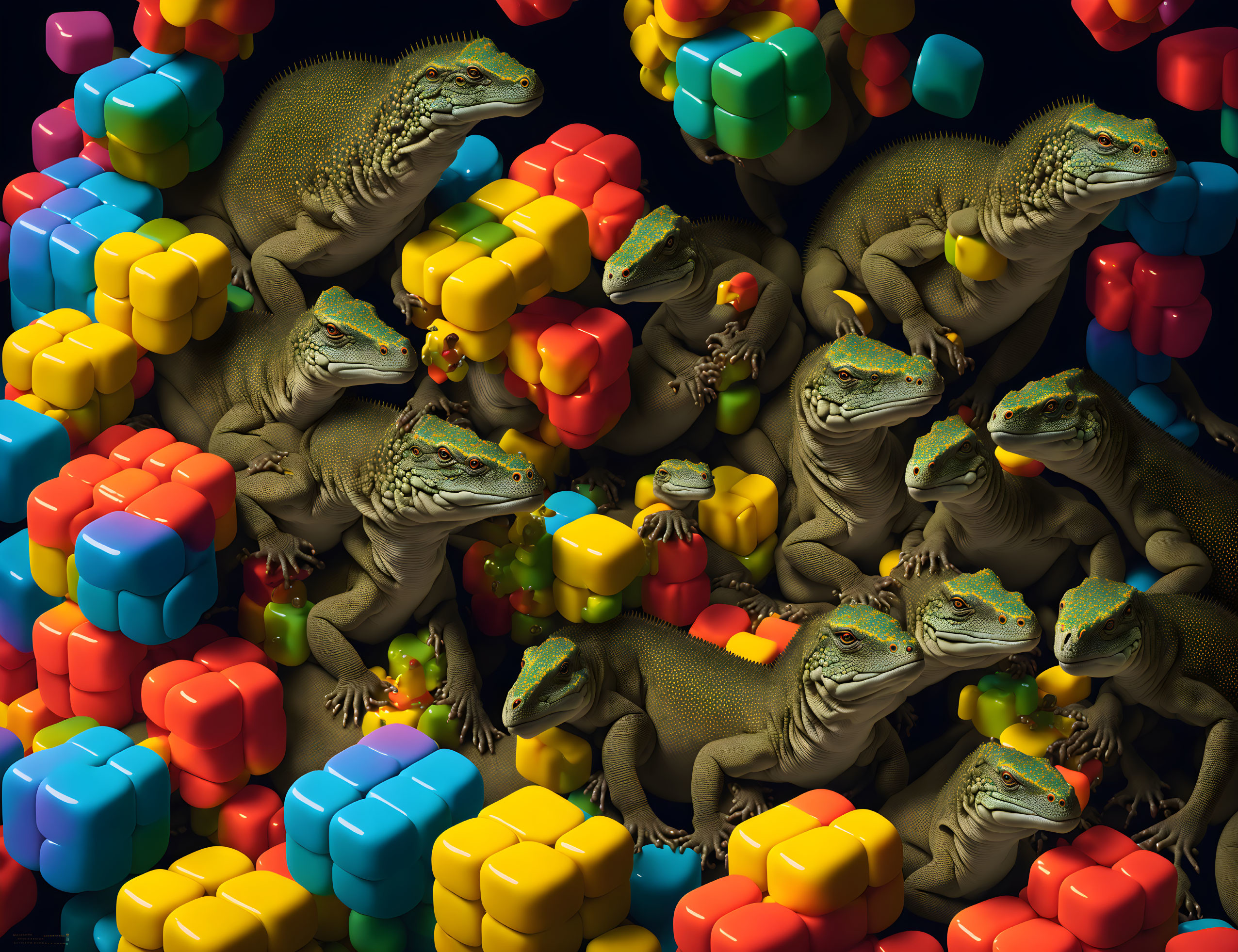 Komodo dragons, Rubik's cubes #2
