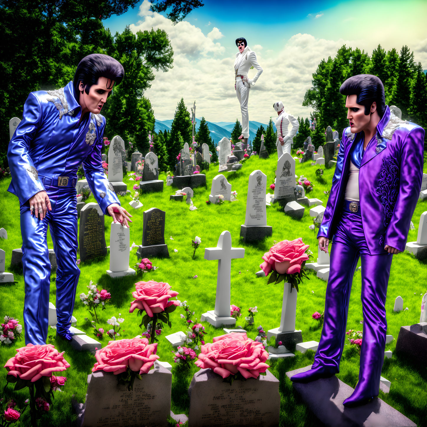 Elvises visit their gravesite
