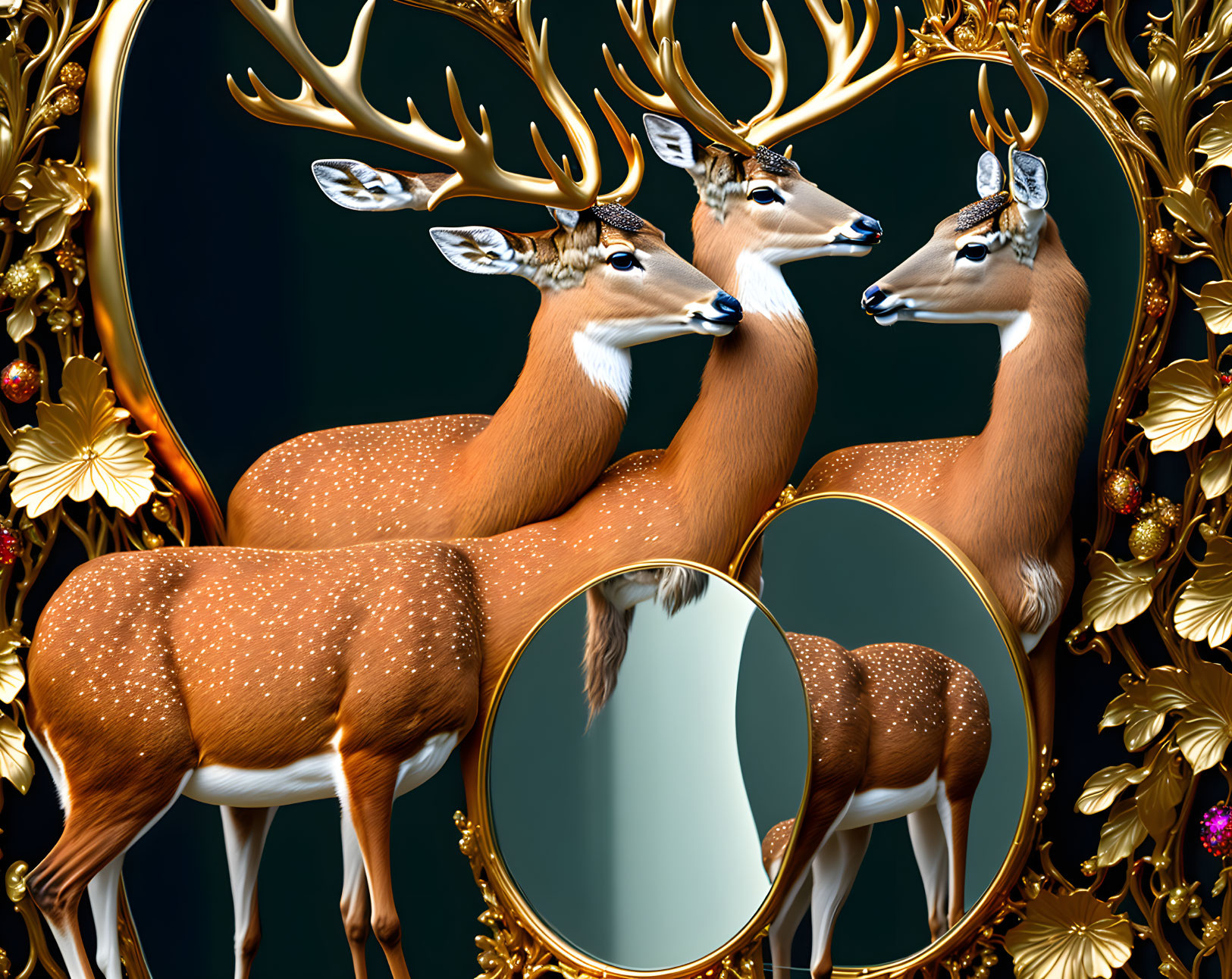 the deer in the mirror