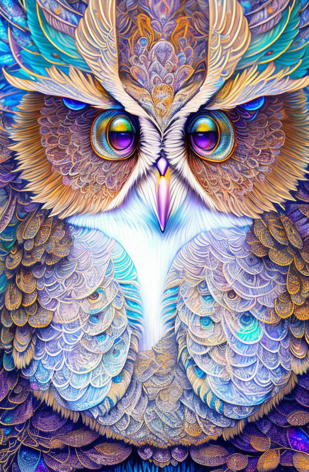 Face-masked owl selfie
