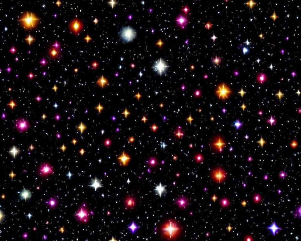 Colorful Twinkling Starfield in Dark Space