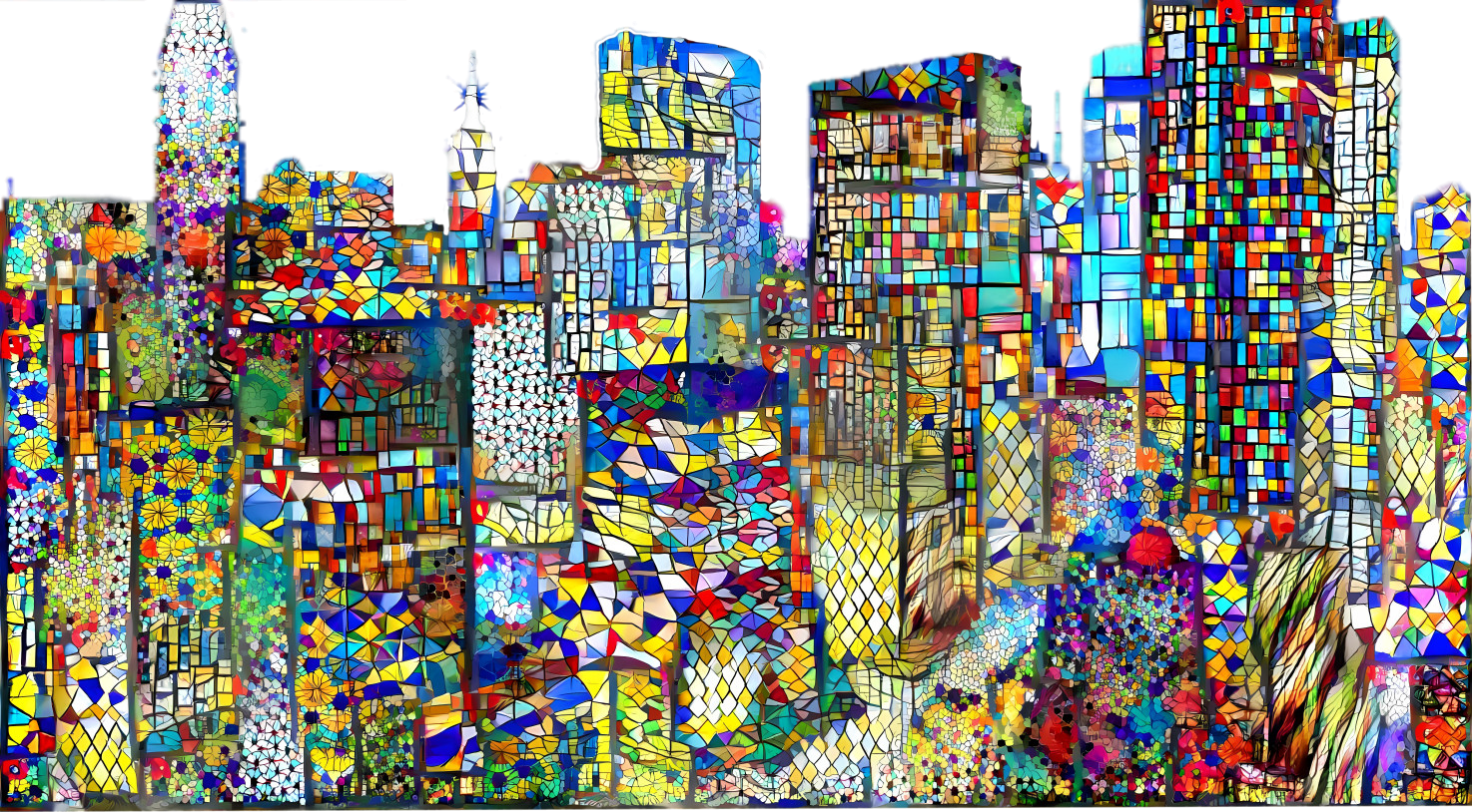 Glass mosaic NY skyline