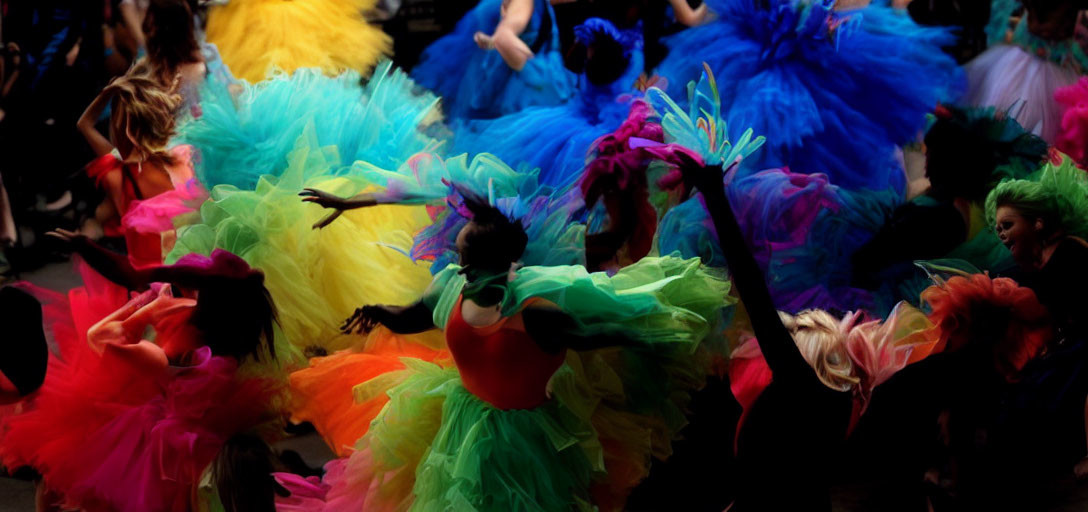 Colorful Tutu Dancers in Vibrant Performance