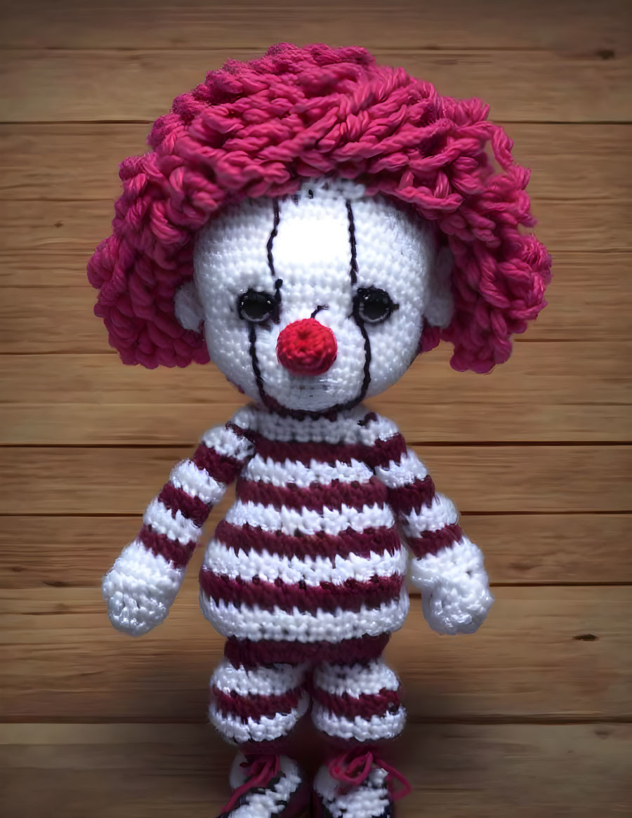 Slightly scary crochet clown