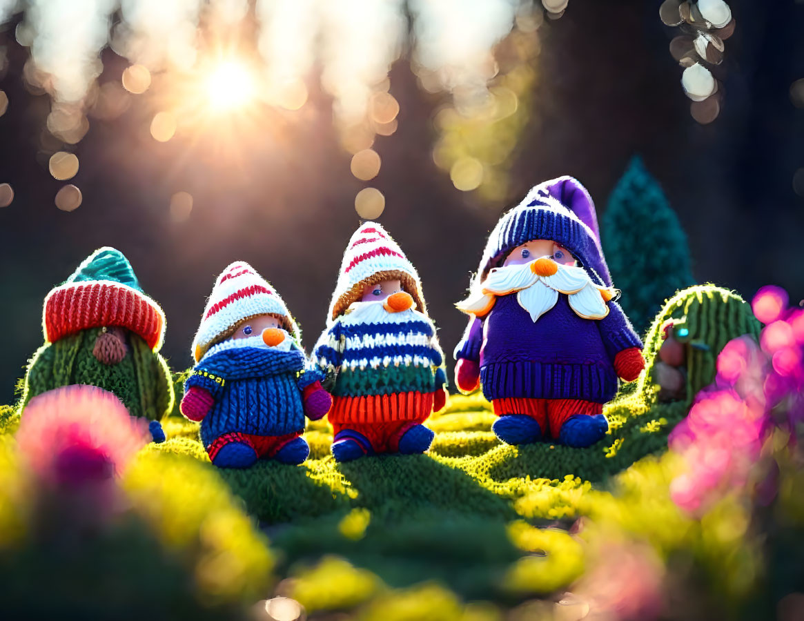 Crochet garden gnomes