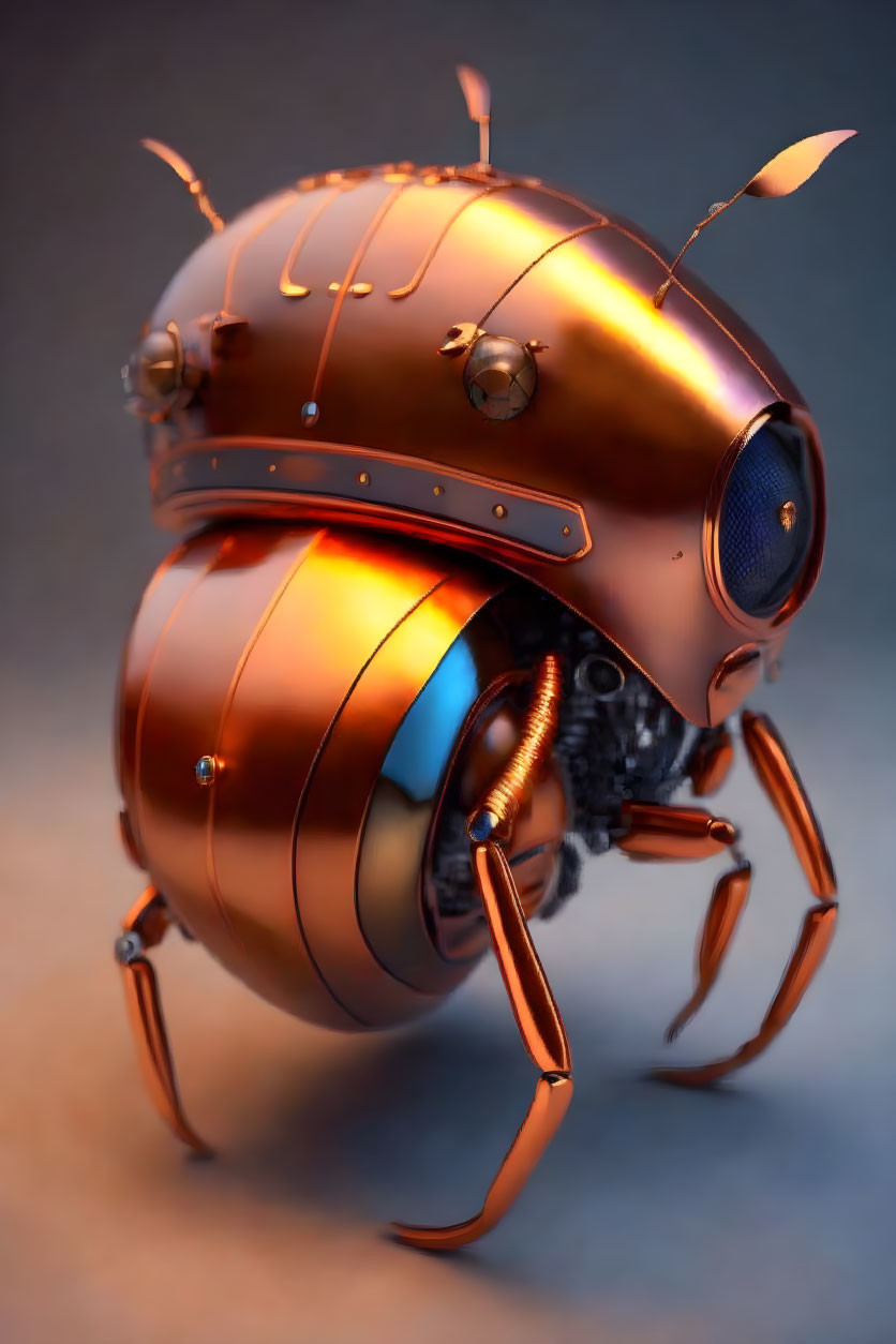 Beetle shaped steam punk robot