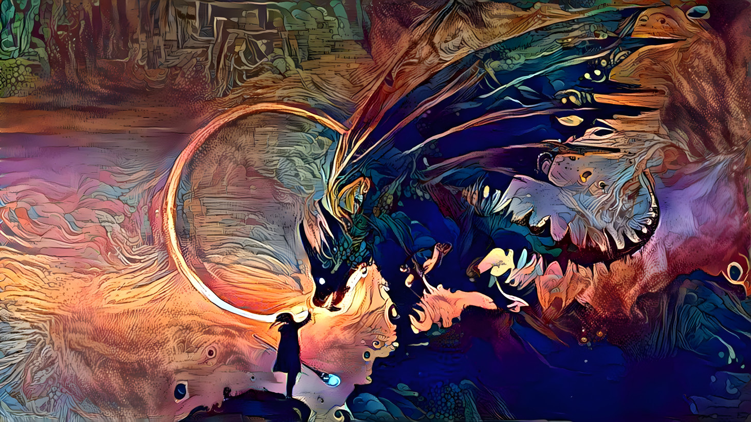 dragon and wizzard