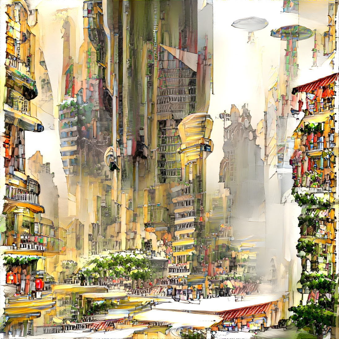 Future city on a green planet