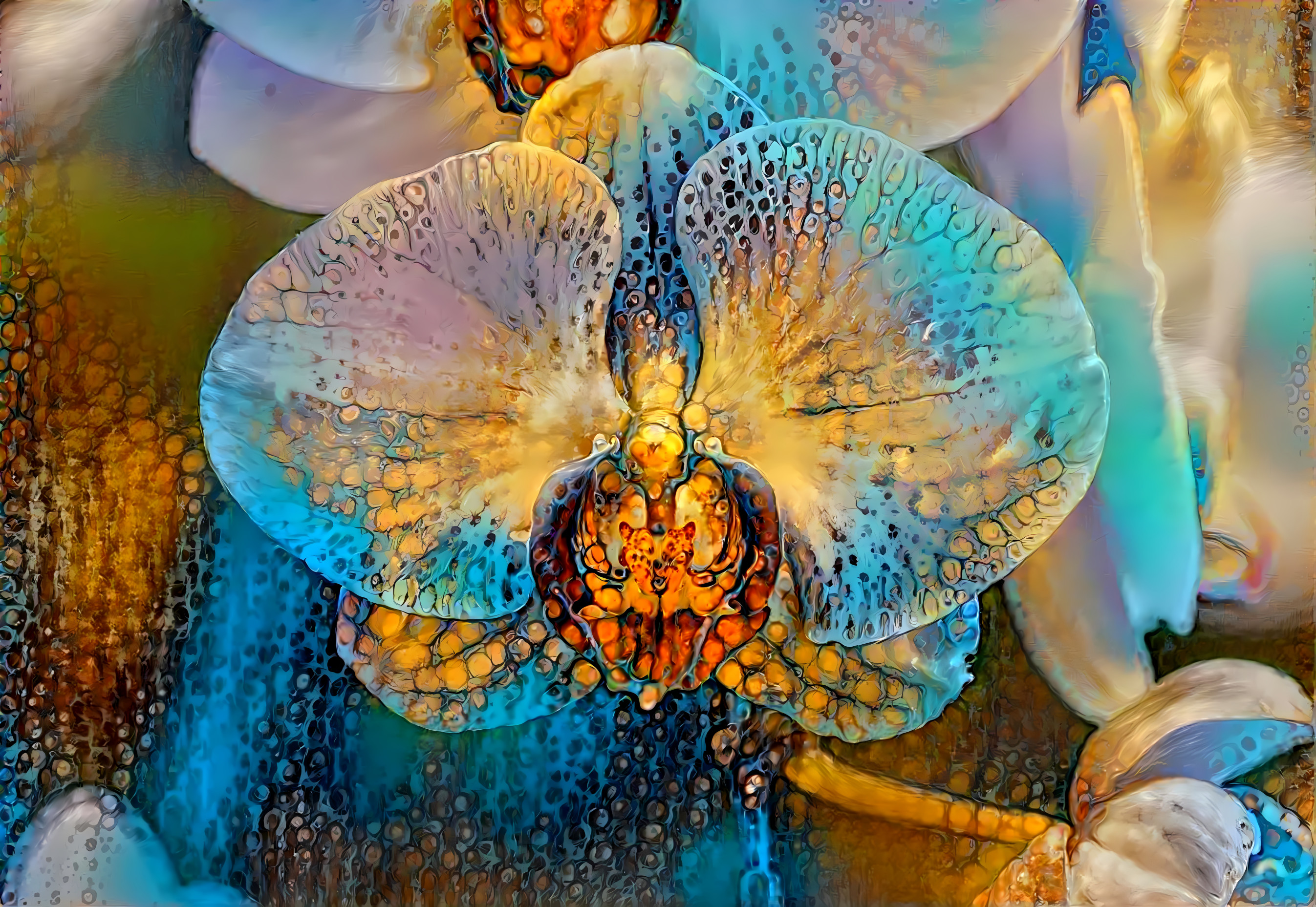 Blue gold orchid
