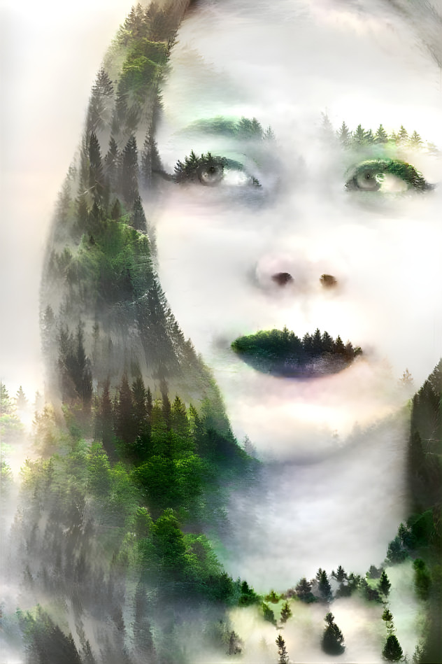 Foggy forest fairy