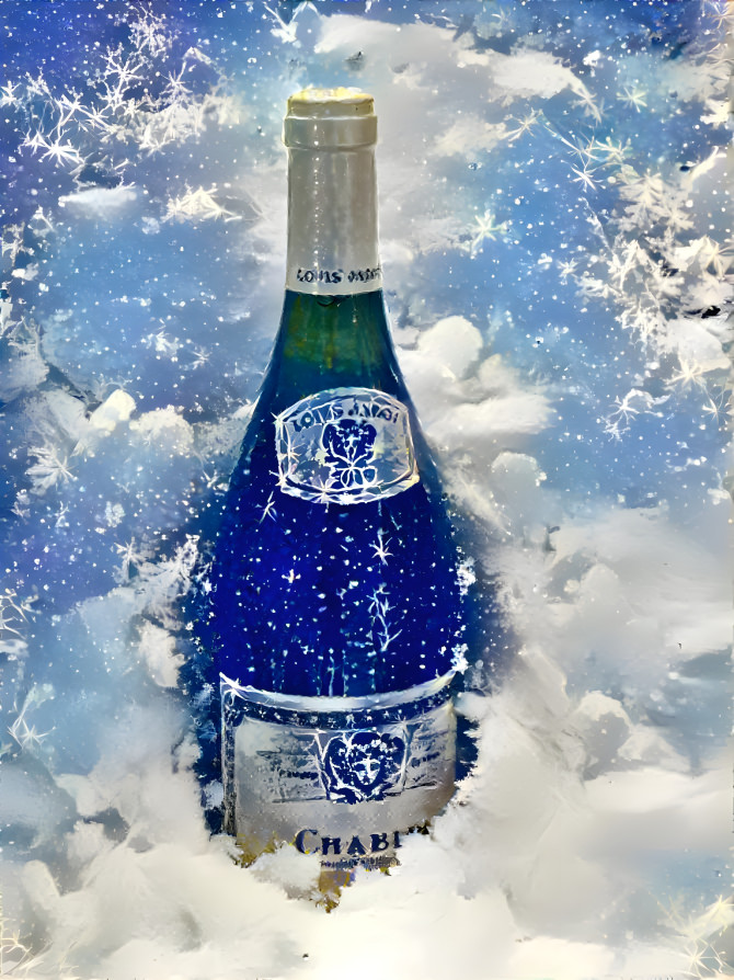 White wine that shines in snow.