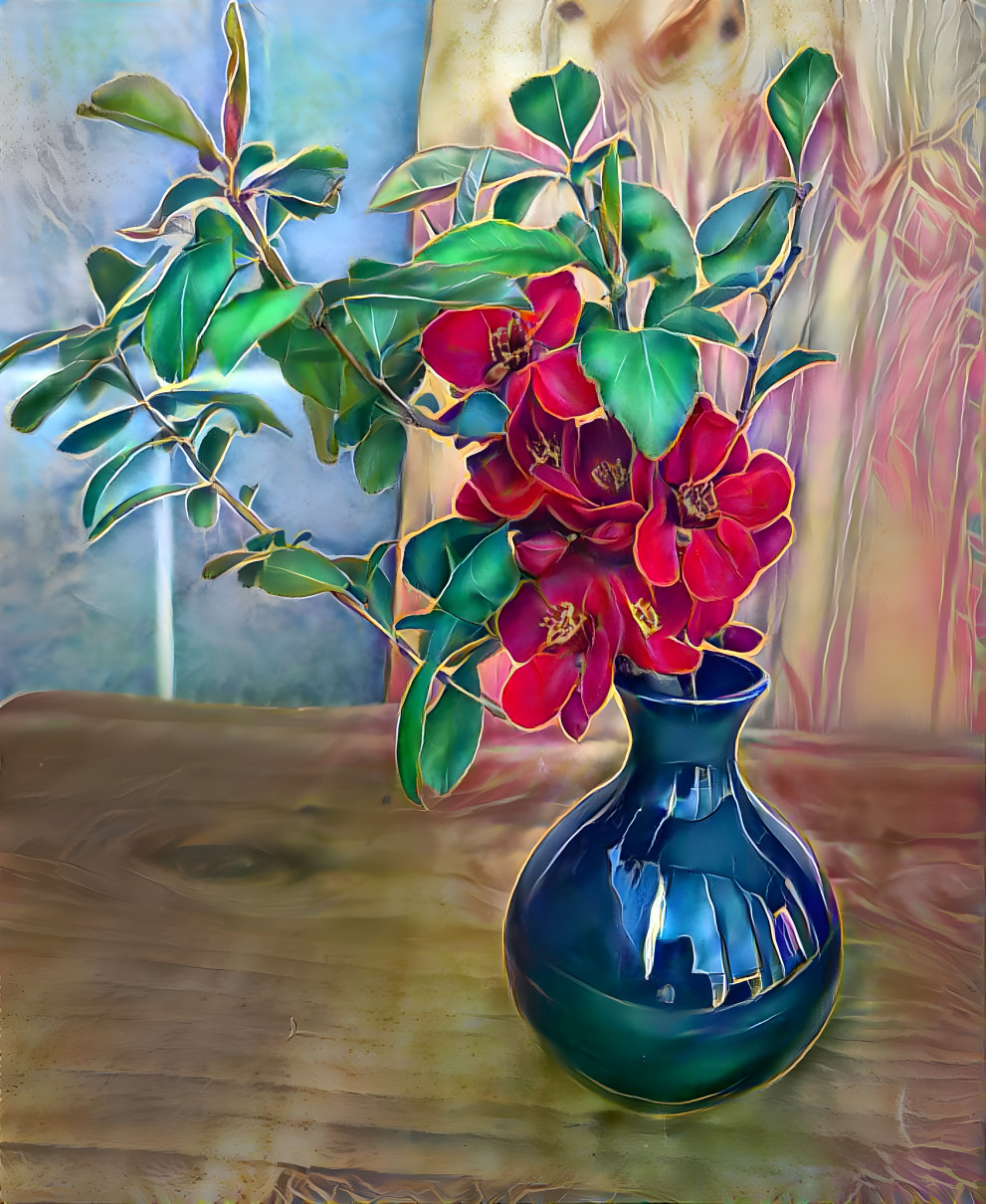a vase filled with spring