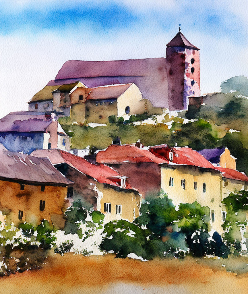 Village Watercolor