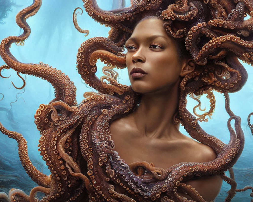 Intricate Octopus-Inspired Hairstyle with Rich Textures