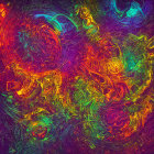 Colorful iridescent bubbles on dark background: a vibrant, magical world.