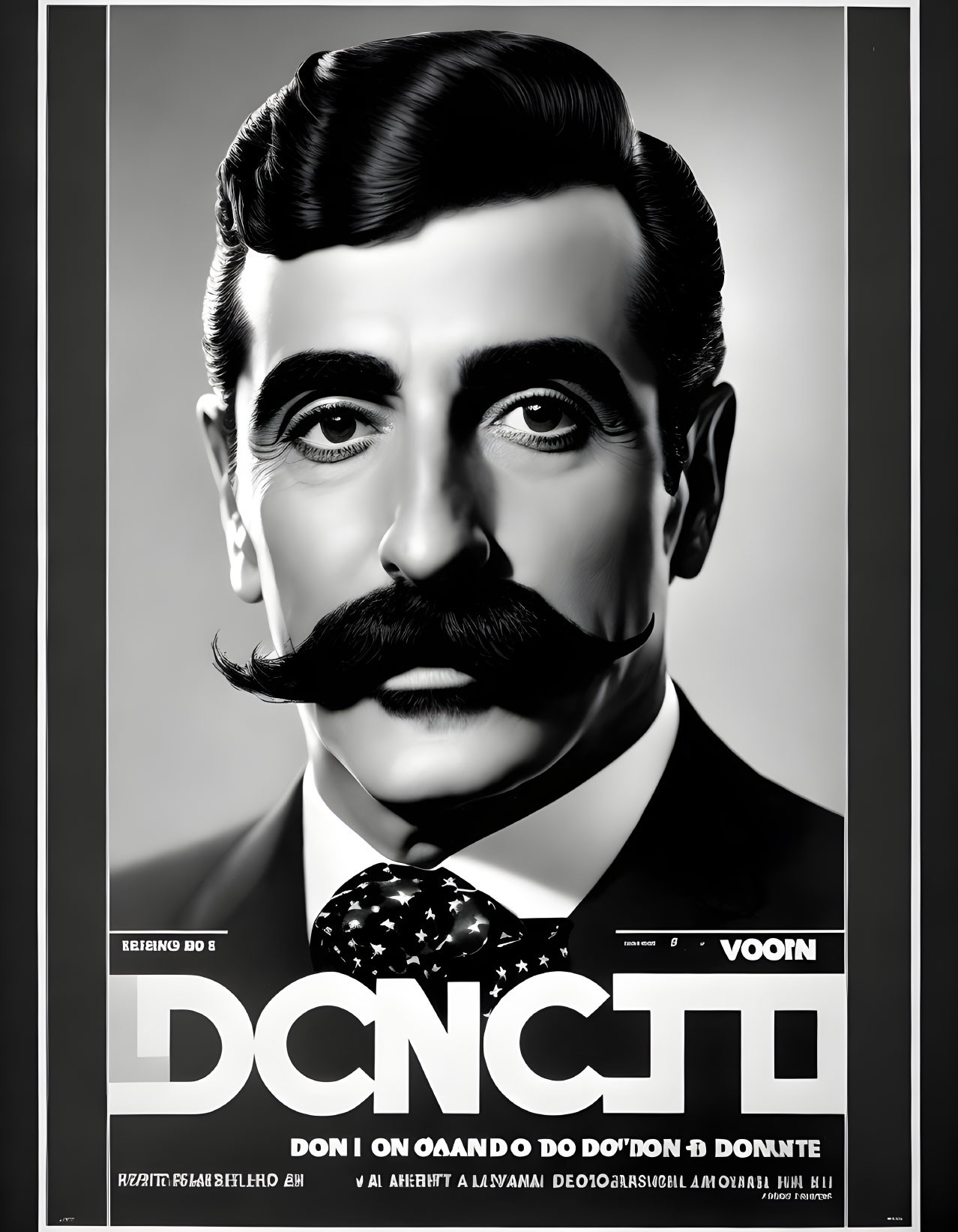 Monochrome Vintage-Style Poster of a Stylish Man in Suit