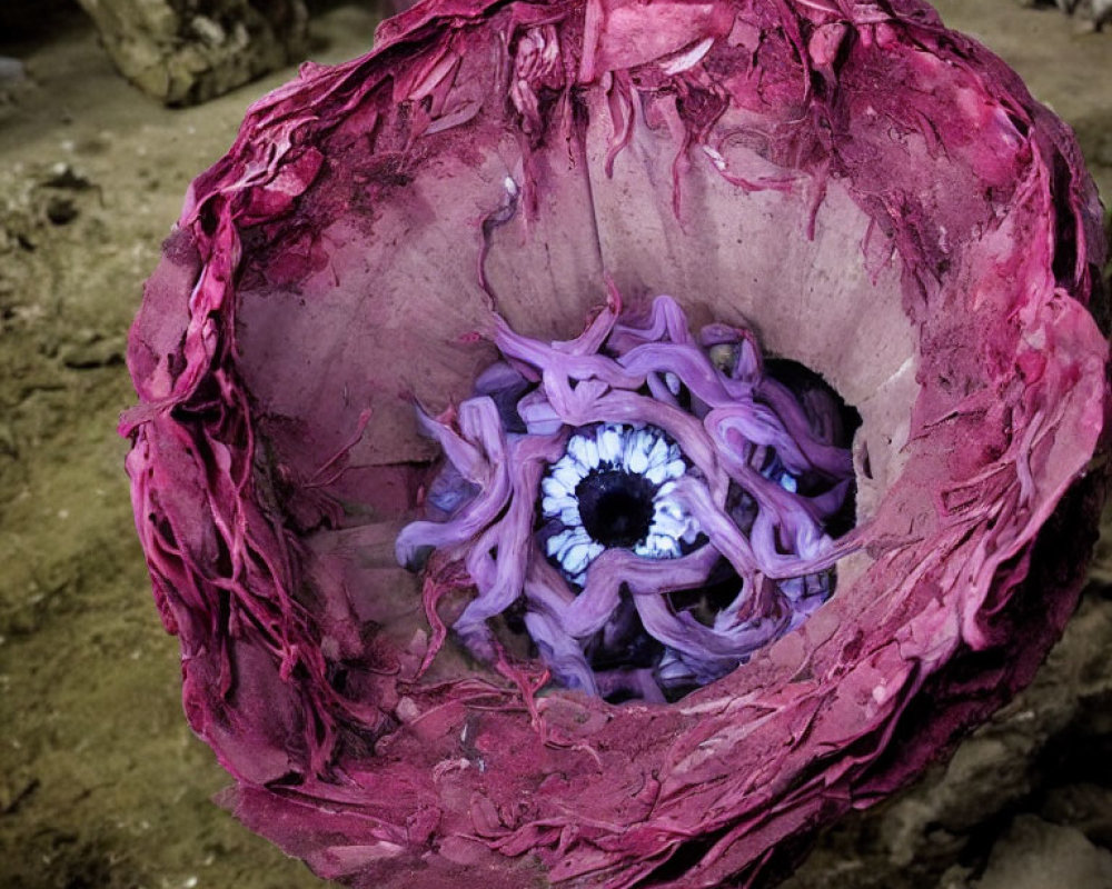 Close-Up of Largest Purple Rafflesia Flower Structure