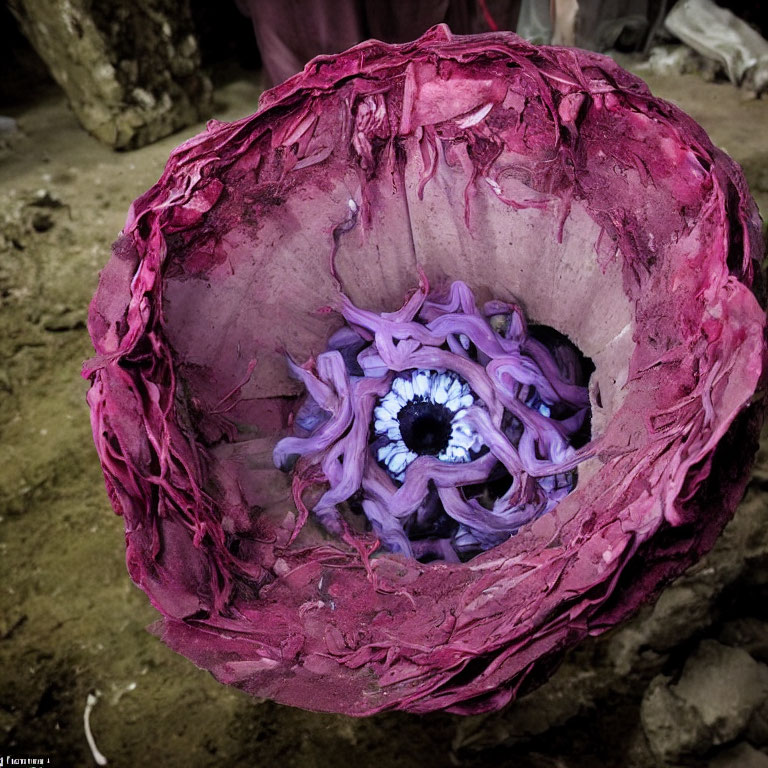 Close-Up of Largest Purple Rafflesia Flower Structure