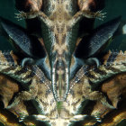 Sinister tentacled creature with glowing eyes in dark underwater scene