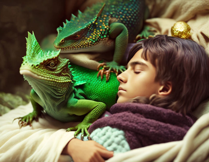 Sleeping Wizard & Lizards