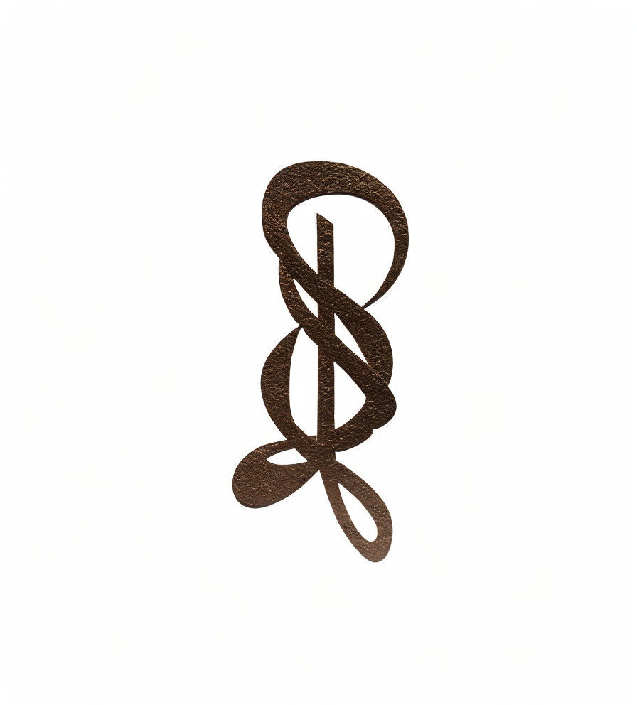 Musical harmony symbol with intertwined clefs on plain background