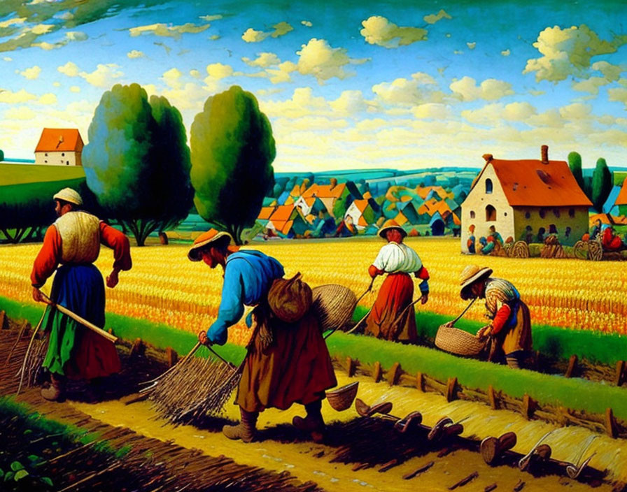 Toiling the fields in past ages