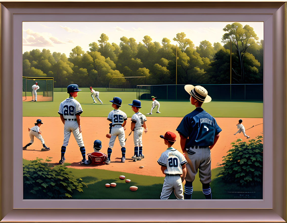 Boys playing baseball