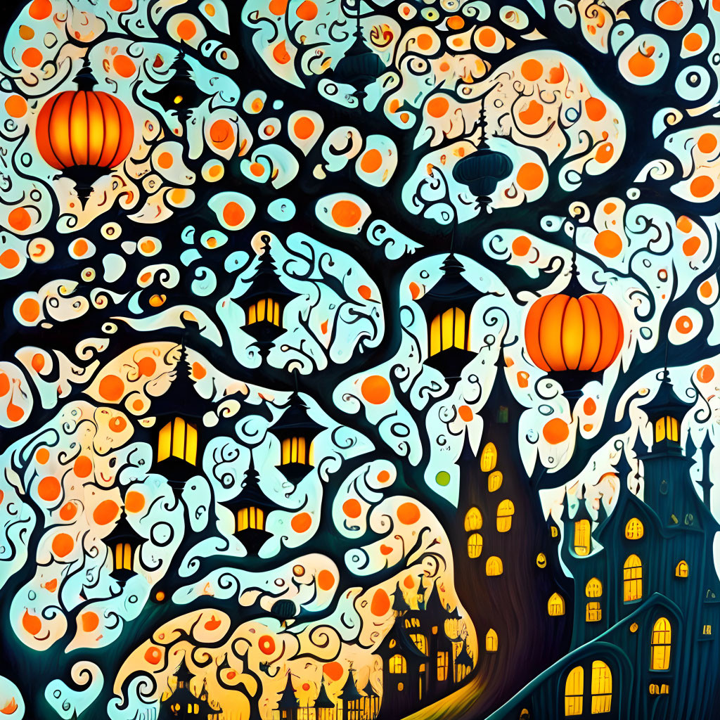 The hanging lanterns of Halloween