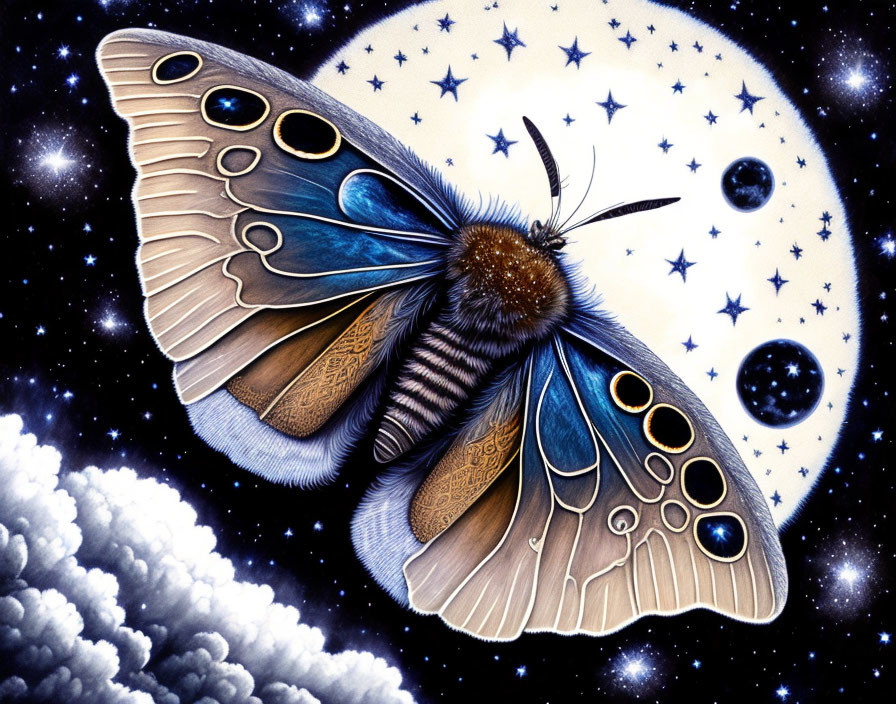 Night Sky with Moth