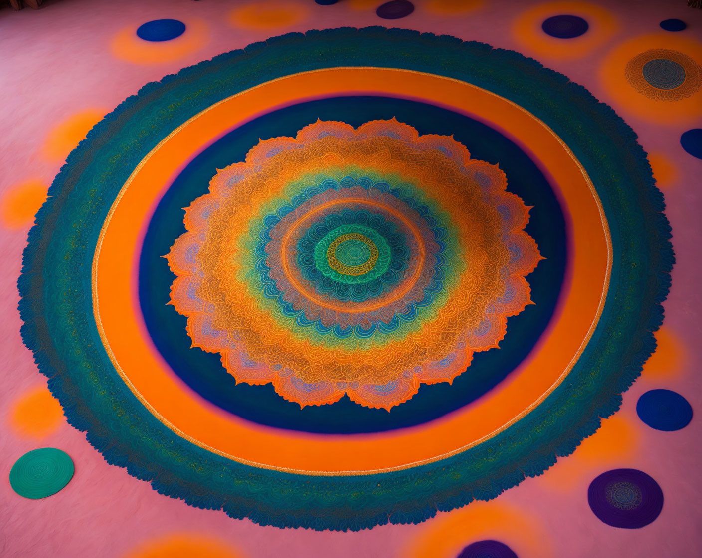 Mandala in Neon Crayola