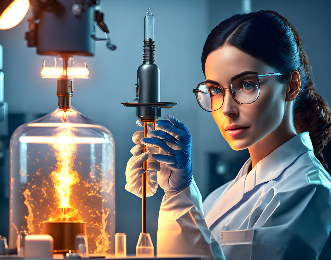 Female lab technician in a bio lab. 