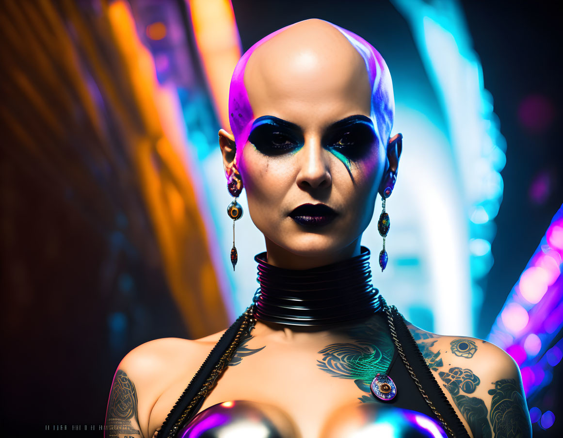 Cyberpunk woman