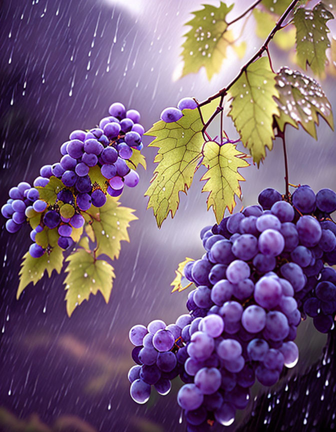 Purple Grapes in the Rain