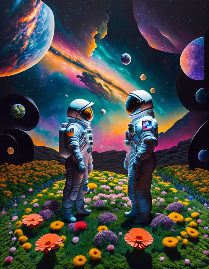 Astronauts in a Garden 3