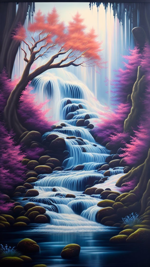 Trees and Waterfall