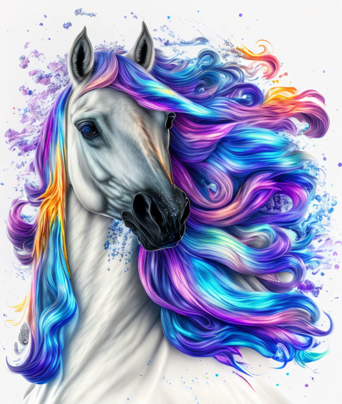 Horse with Colorful Mane 2