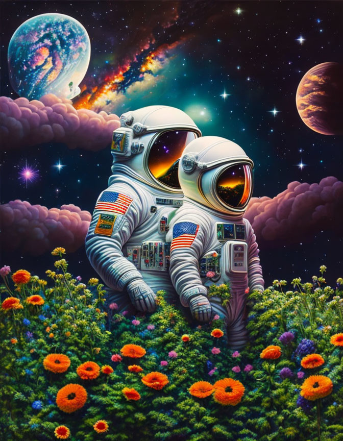 Astronauts in a Garden 2