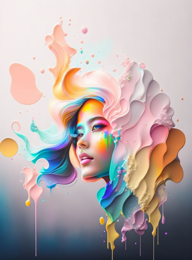 Girl in Splash of Painting