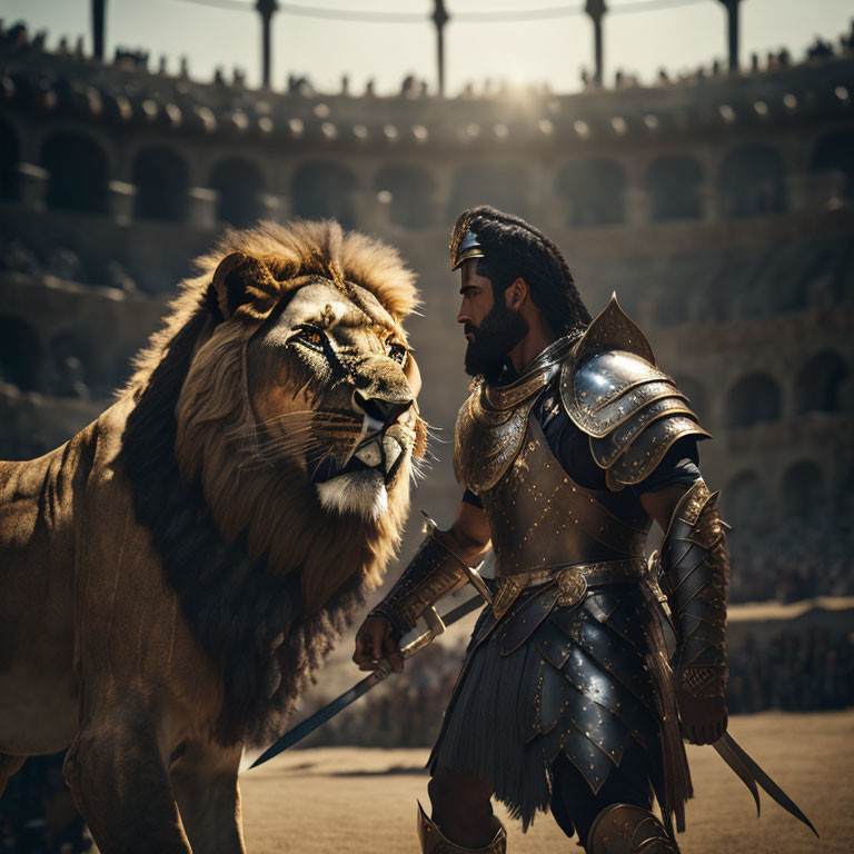Gladiator & Lion