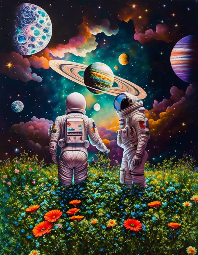 Astronauts in a Garden